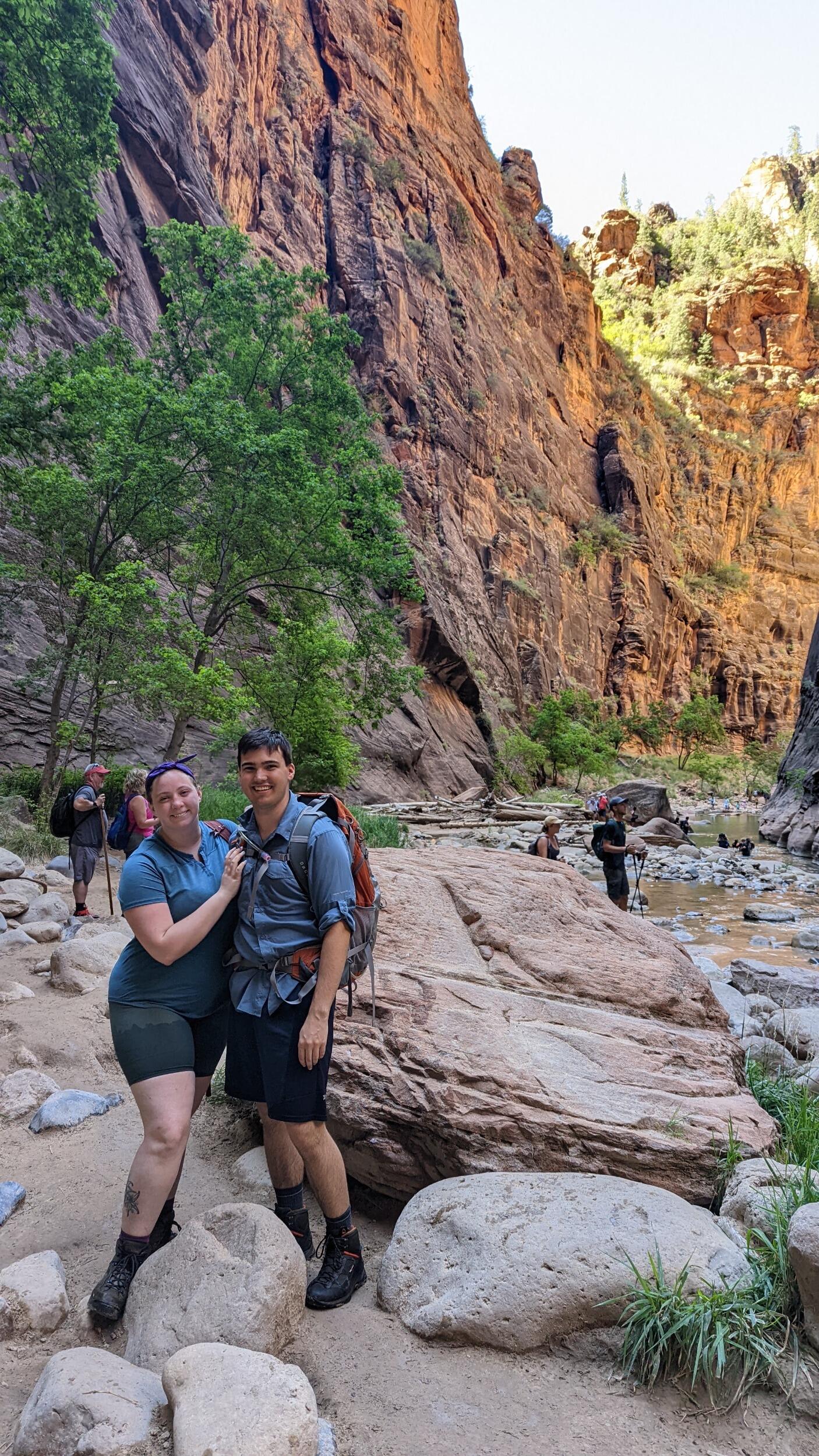 One of the many stops on our Engagment Road Trip, before the engagement. Hiking the Narrows in Zion National Park