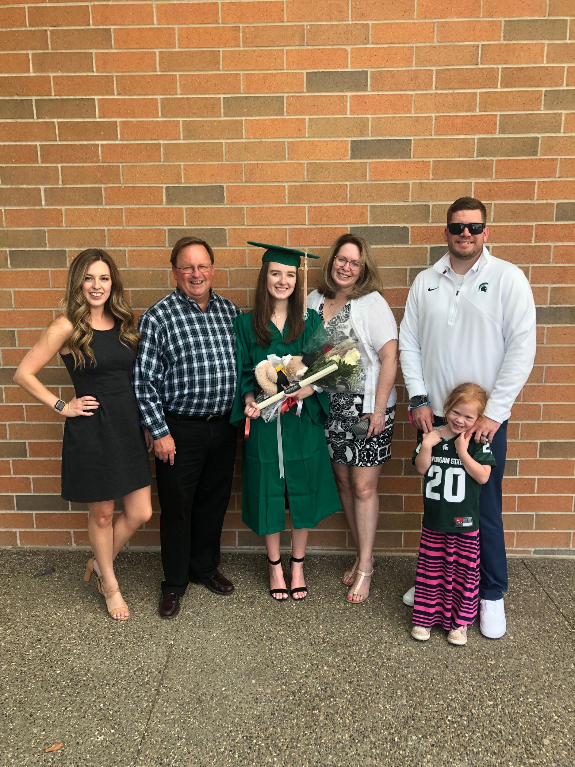 Jillian (finally) gets a ceremony after graduating from Michigan State University in Spring 2020 and in Spring 2021 with her Masters.