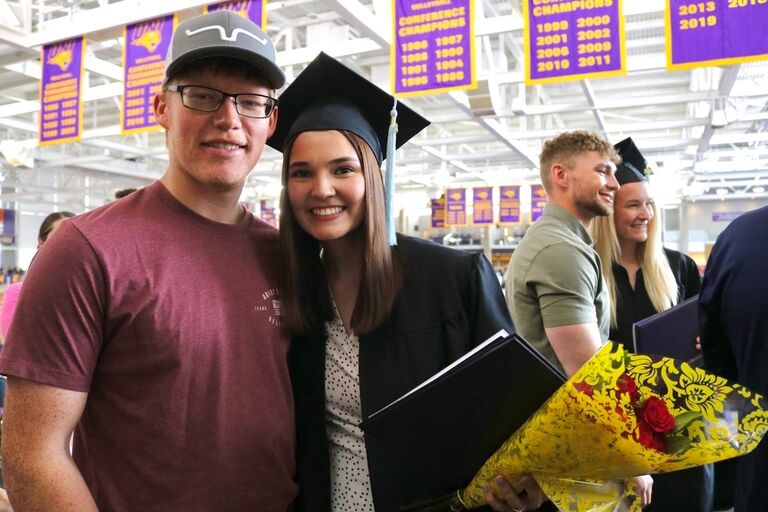 Megan graduated from UNI and Dakotah was there for her through it all!