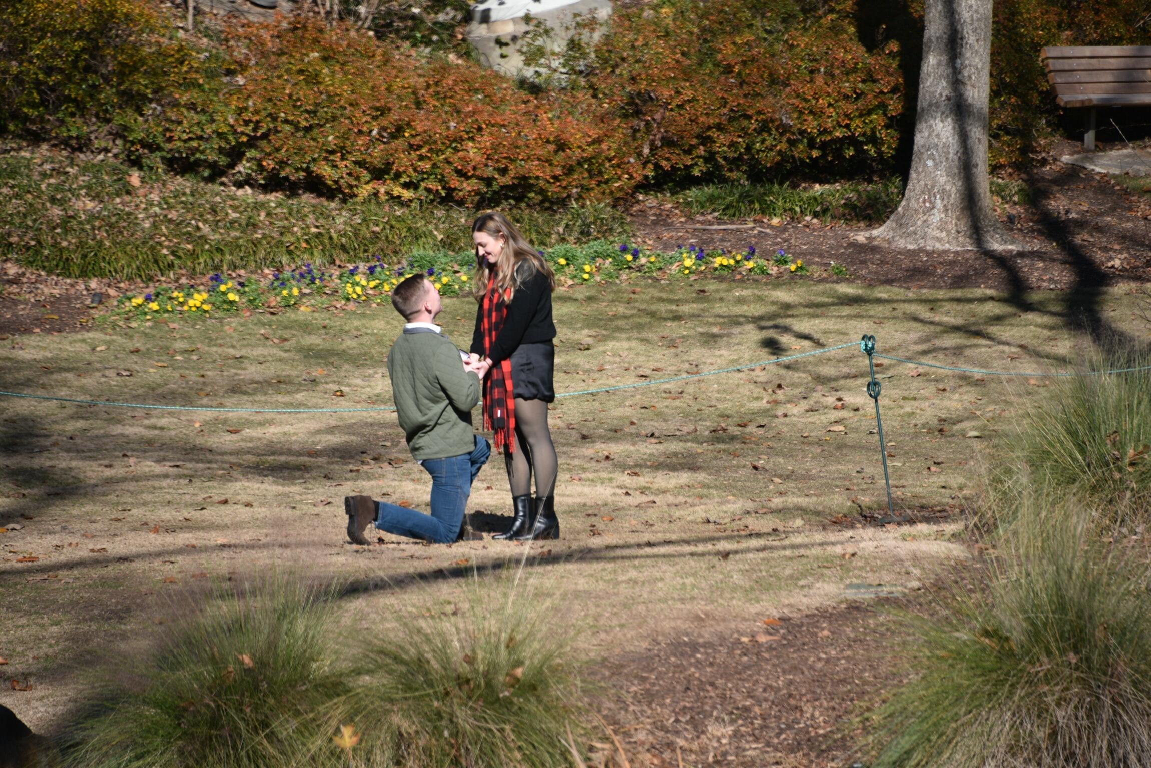Drew took Courtney on the coldest and most memorable walk through downtown Greenville, where he asked a very important question….