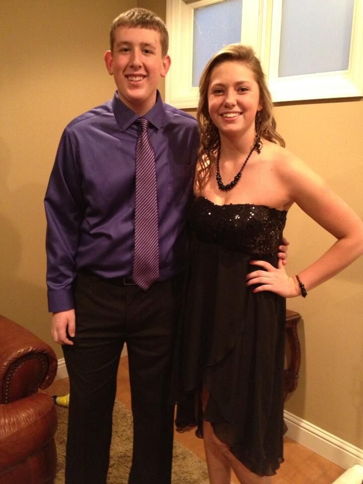 Matt & Brittany's first picture together at Orchard Farm High School's 2013 Coronation dance.