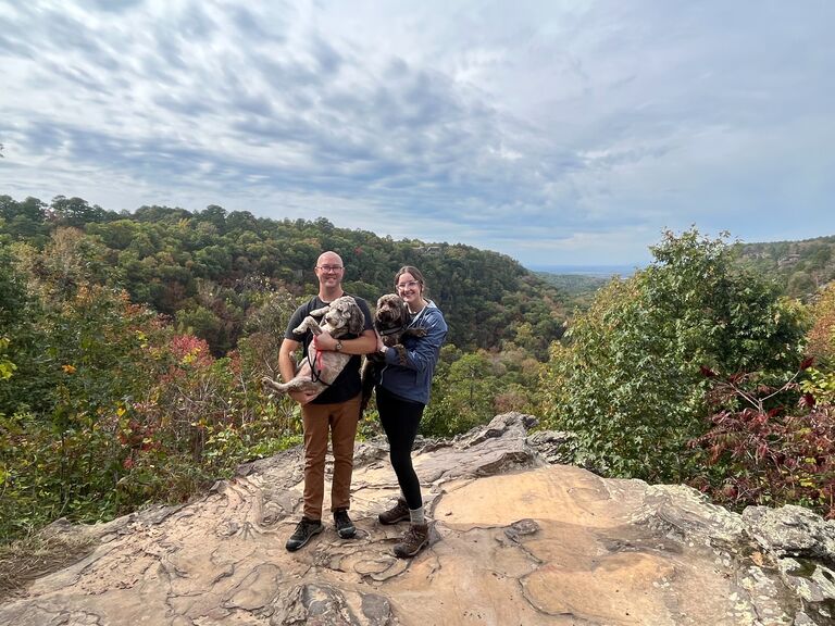First family trip to hike in Arkansas. Legend has it, you can still hear Henry's screams echoing through the mountains.