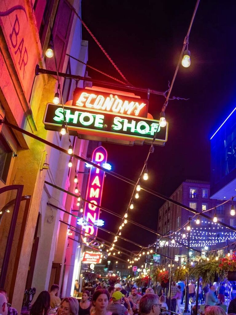 Nick and Flora met for the first time at the Shoe Shop during his serving shift - where all romances begin.