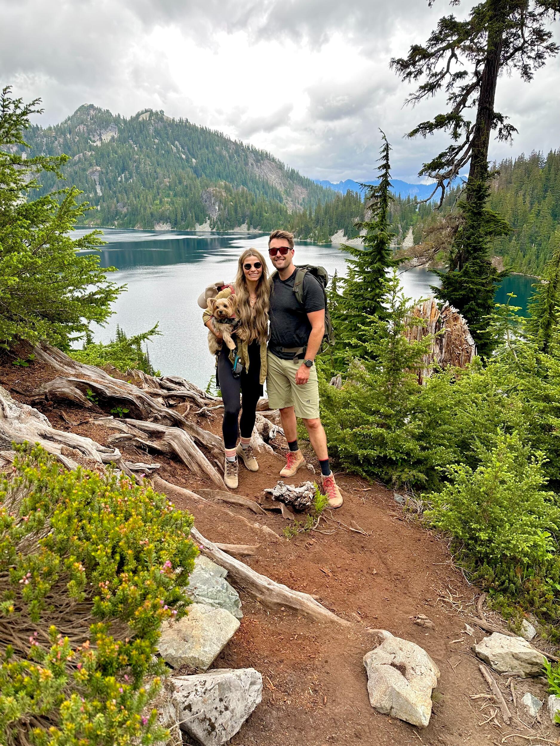 Every adventure had a third member—our little nugget, Peanut. With tiny legs and a big heart, he kept right up with us on the trails.