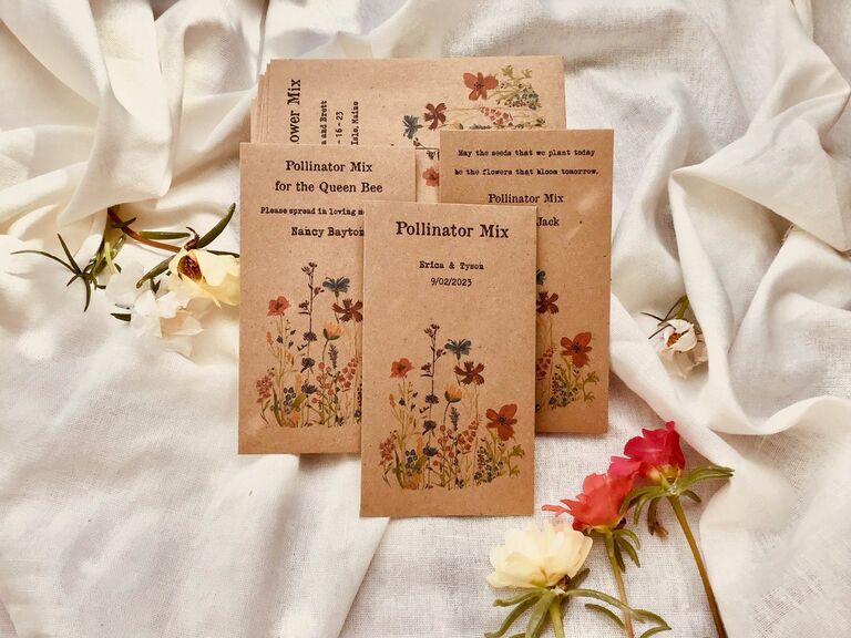 Wildflower seed packet wedding favors