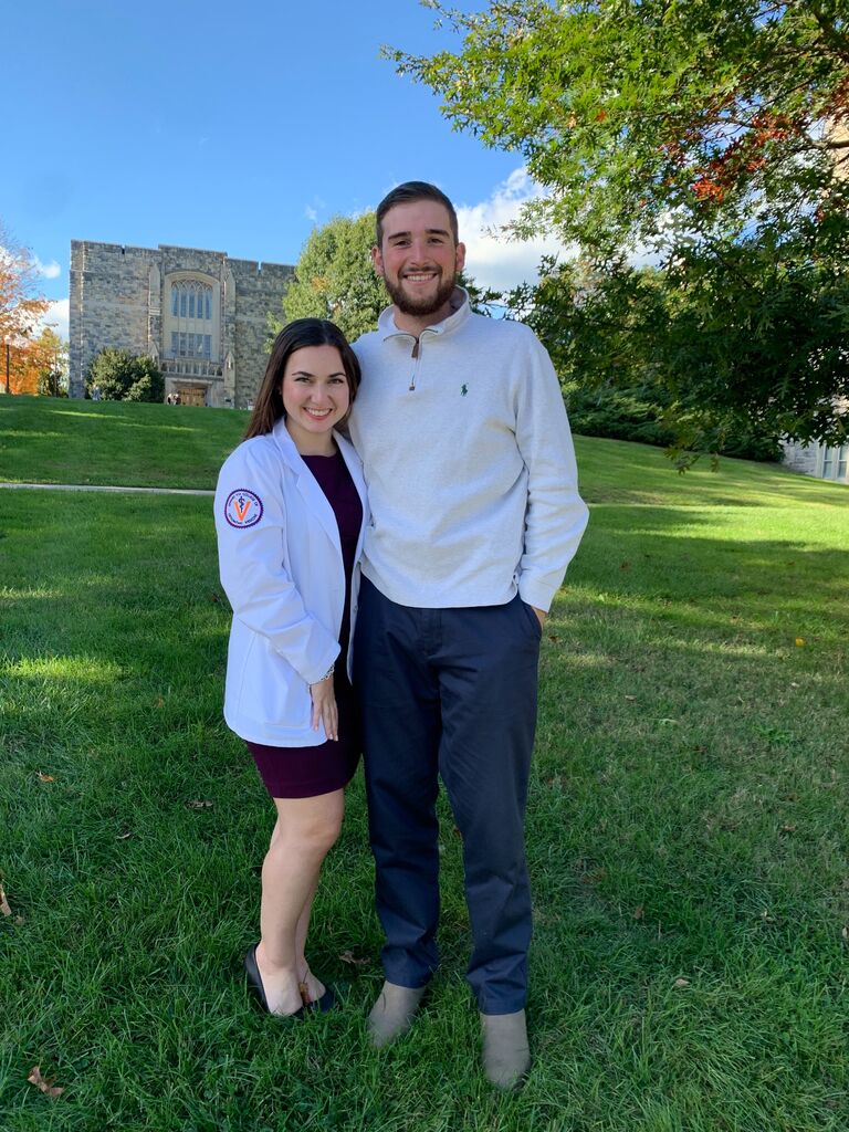 Taylor getting her white coat!