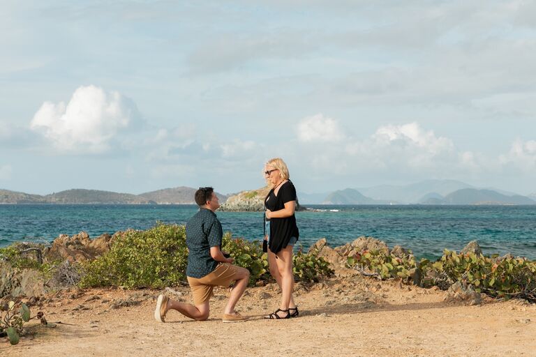 7 years of friendship, and 2.5 years after dating, Kyle proposed at the Virgin Islands 