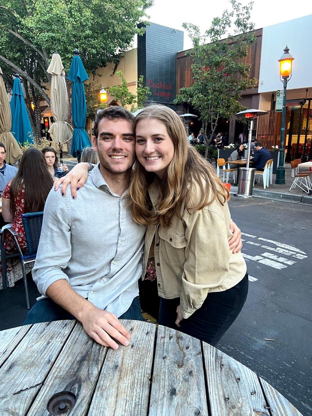 Erin & Daniel officially moved in together in Redwood City! Celebrating in downtown RWC