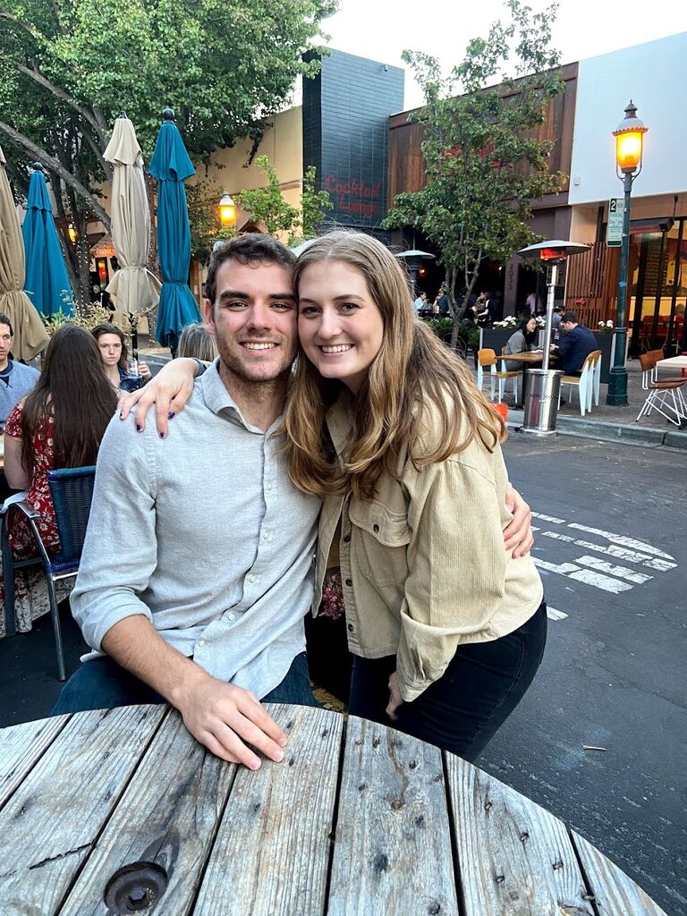 Erin & Daniel officially moved in together in Redwood City! Celebrating in downtown RWC