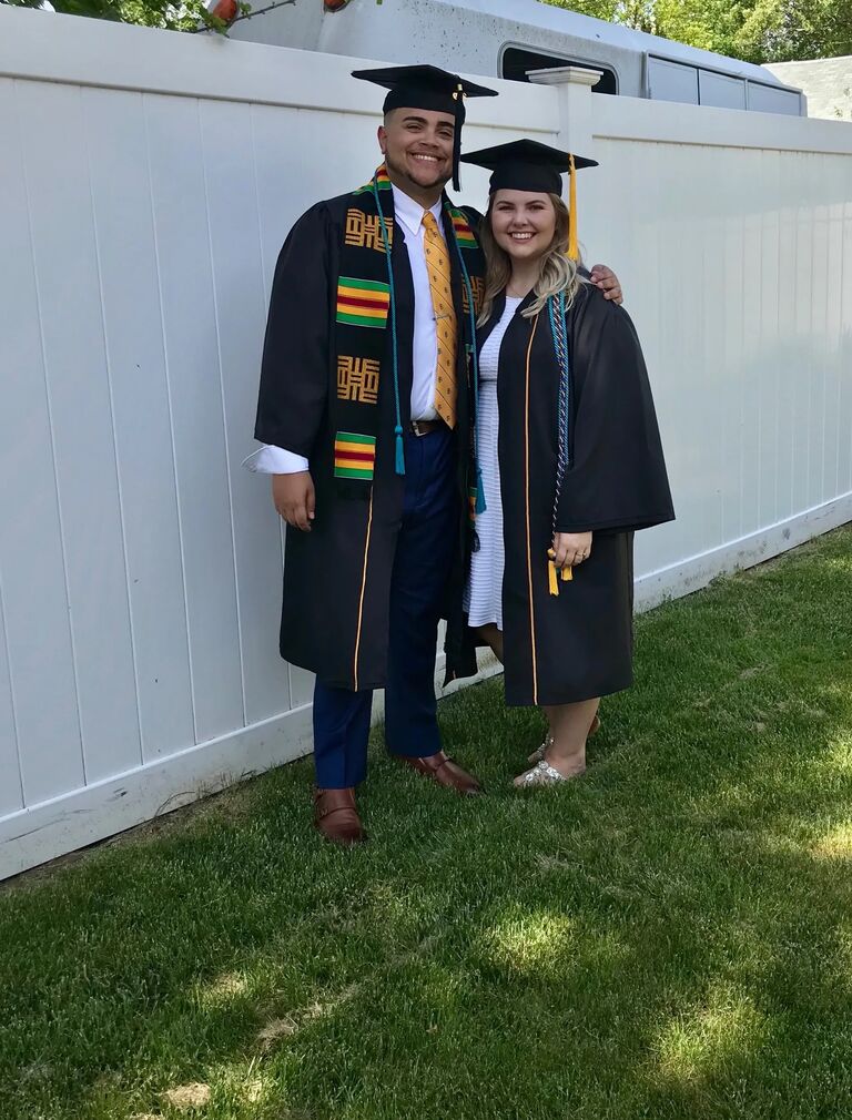 Sharing a very monumental moment together, graduating Framingham State.