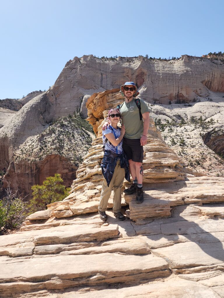 Bre took Brandon to Zion for his 27th birthday. This was at the top of Angel's Landing. 