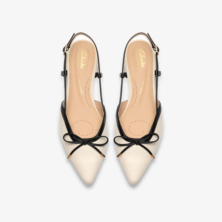 Clarks bow pointed toe bridal heels