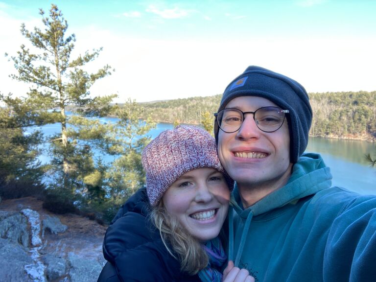Our hike in Maine 2 hours before our engagement