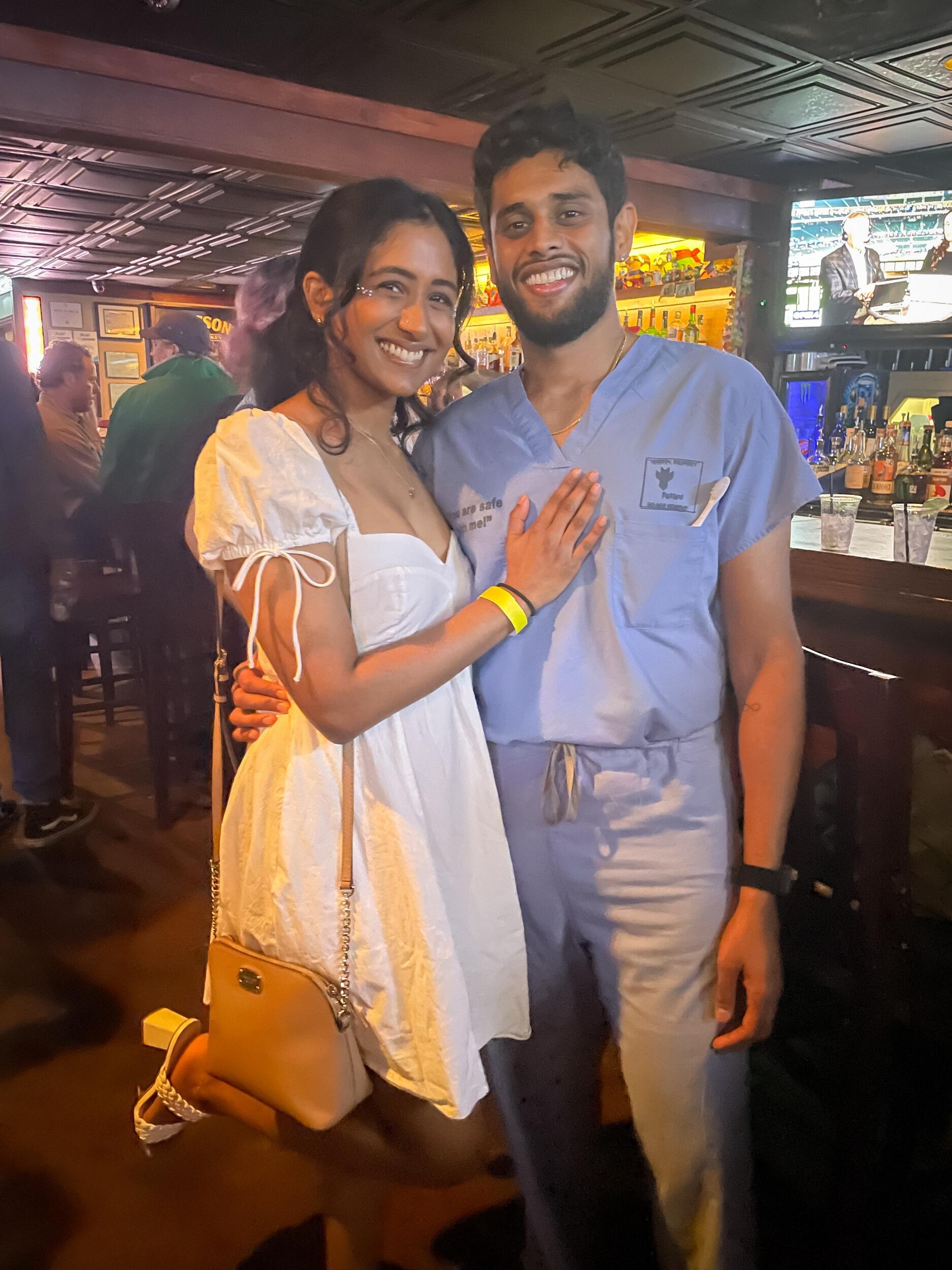 Our second halloween together, we dressed up as the friendly neighborhood dentist and his tooth fairy! 