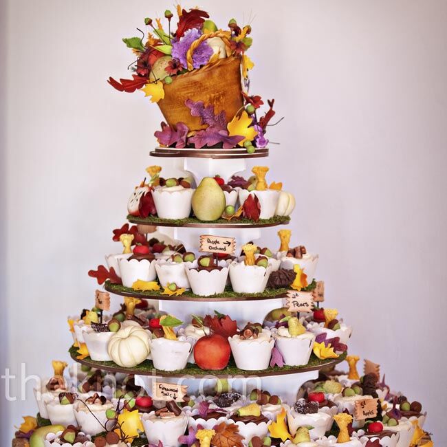 Fall Wedding Cupcake Display