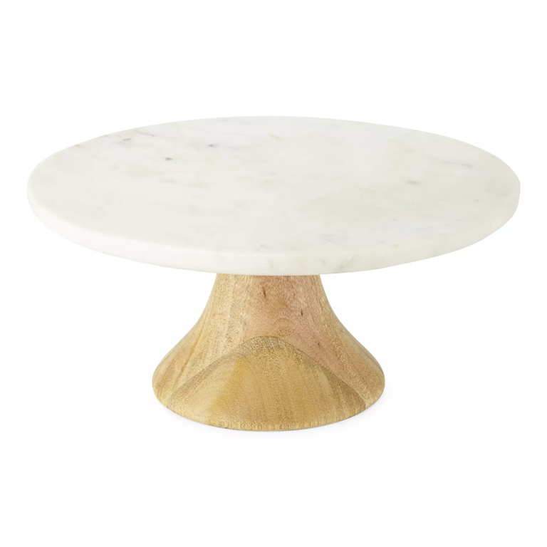 White backyard wedding cake stand from JCPenney