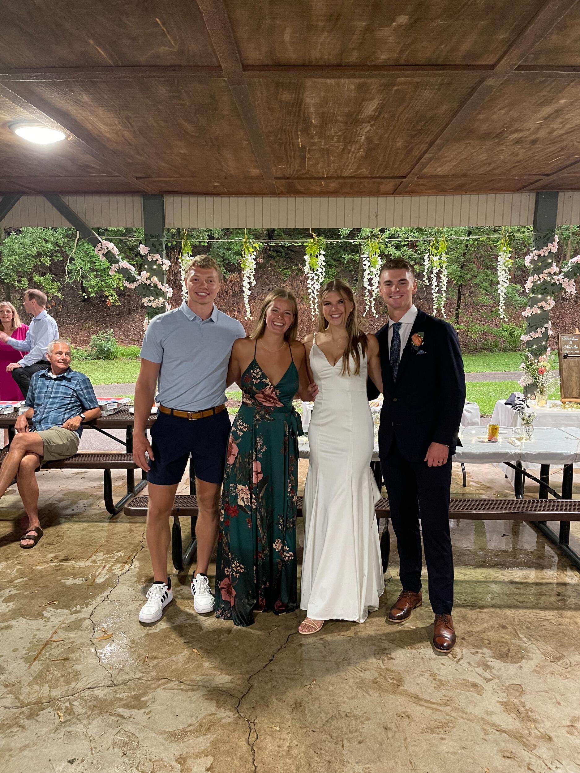 One of my (Hannah's) favorite memories together. We were celebrating Matt and Natalie's marriage and totally rocked the flooding dance floor. I knew this night that I wanted to marry Riley. 