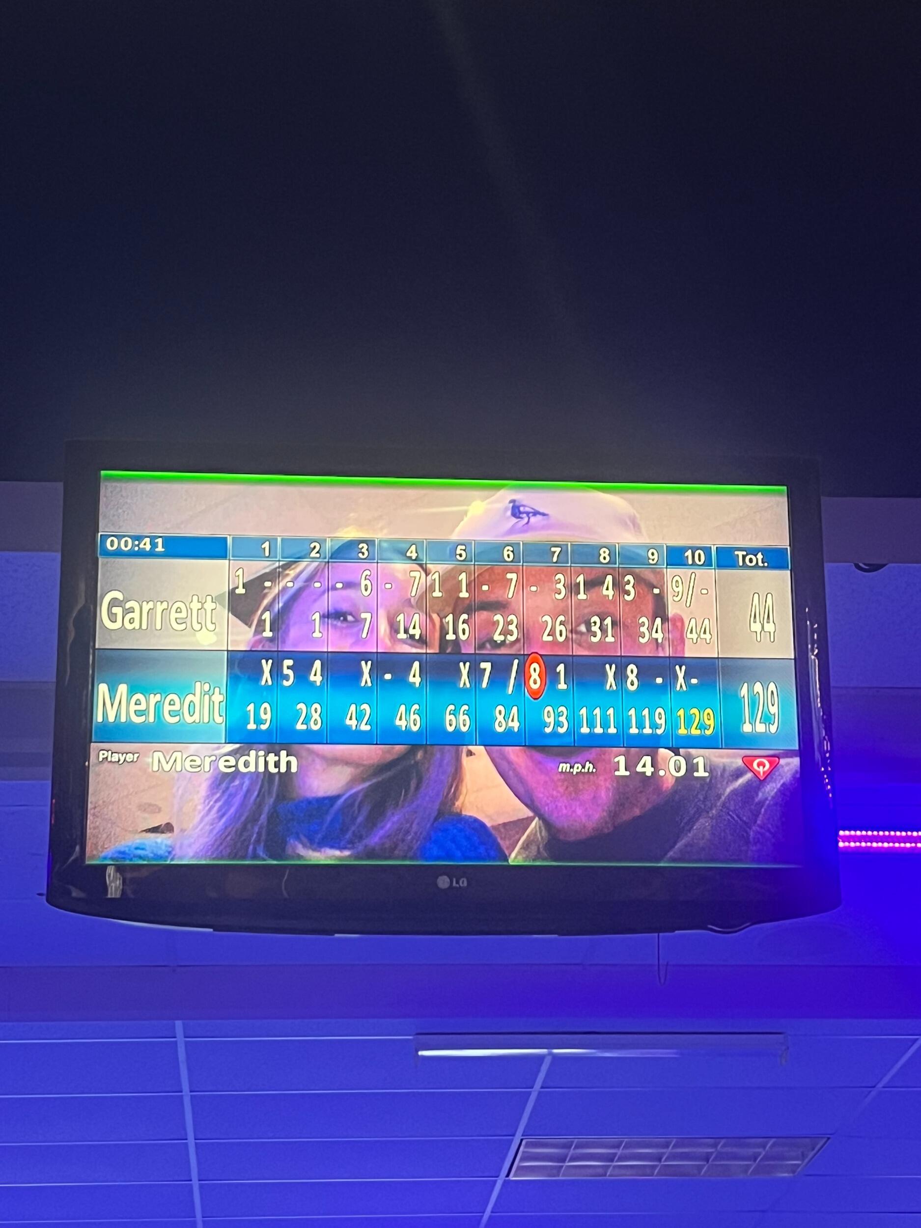 For our second date, we went bowling at Main Event. Even though I got killed in bowling, I asked her to be my girlfriend and she said yes!