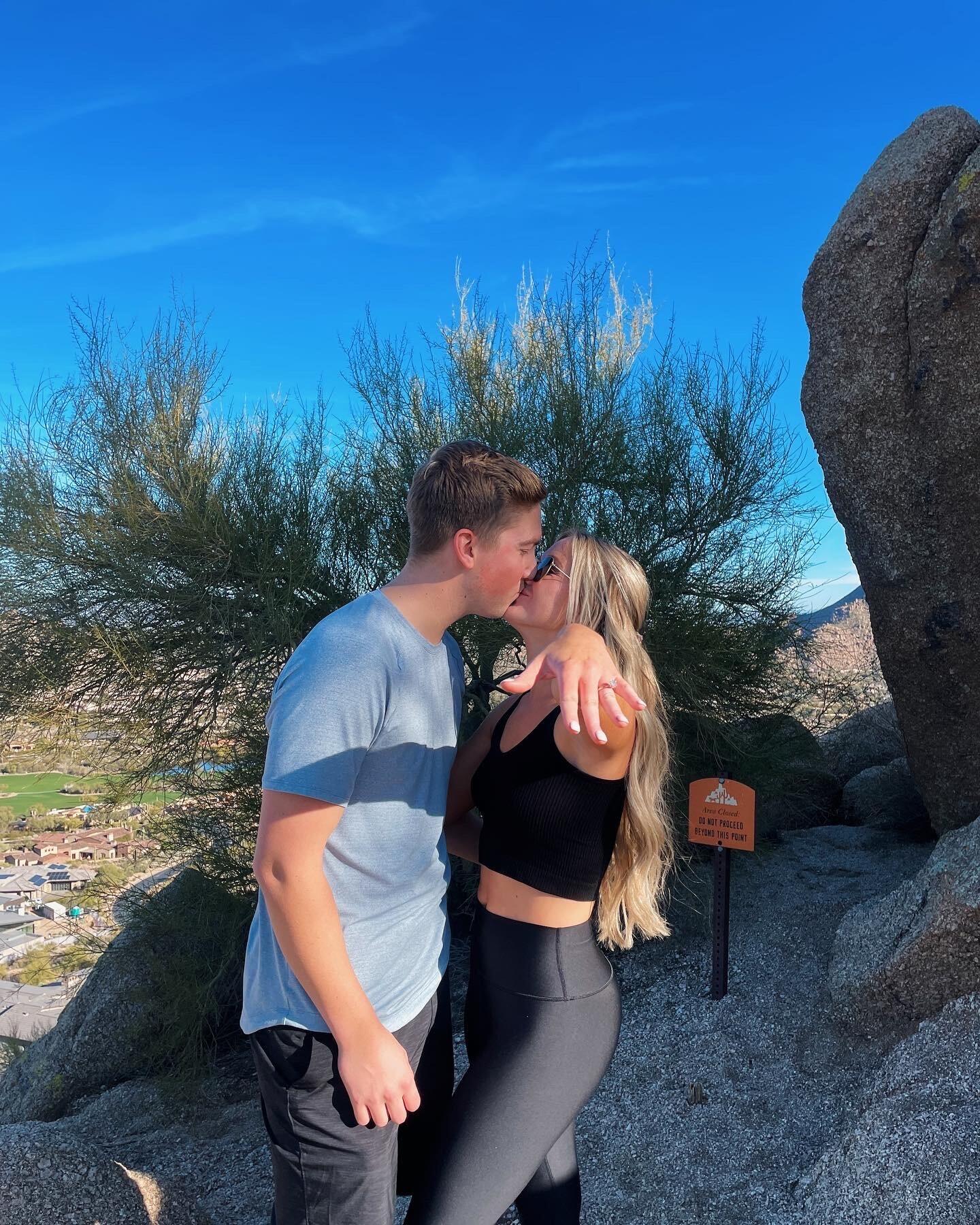 ENGAGED! At the top of Pinnacle Peak in Scottsdale, AZ