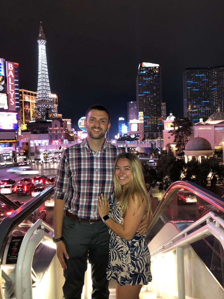 To celebrate Alex's graduation, Danielle and Alex went to Las Vegas! They went hot air ballooning, in a helicopter over the grand canyon, and hiked in Red Rock Canyon. 