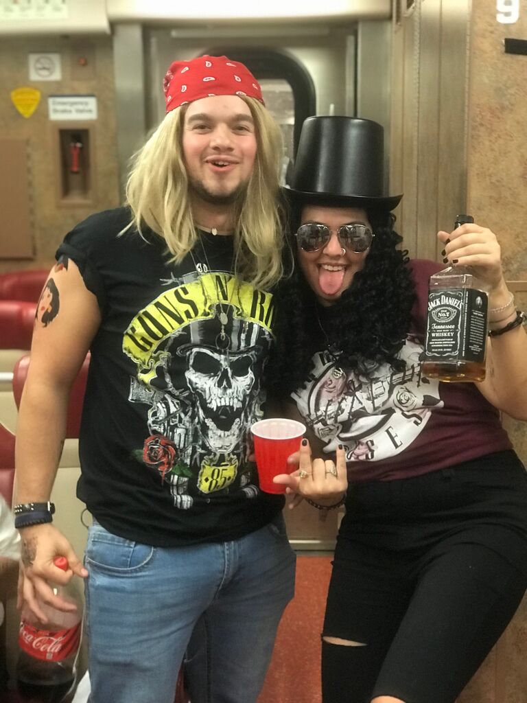 Our favorite costume! Rockin out to Guns N Roses :)
