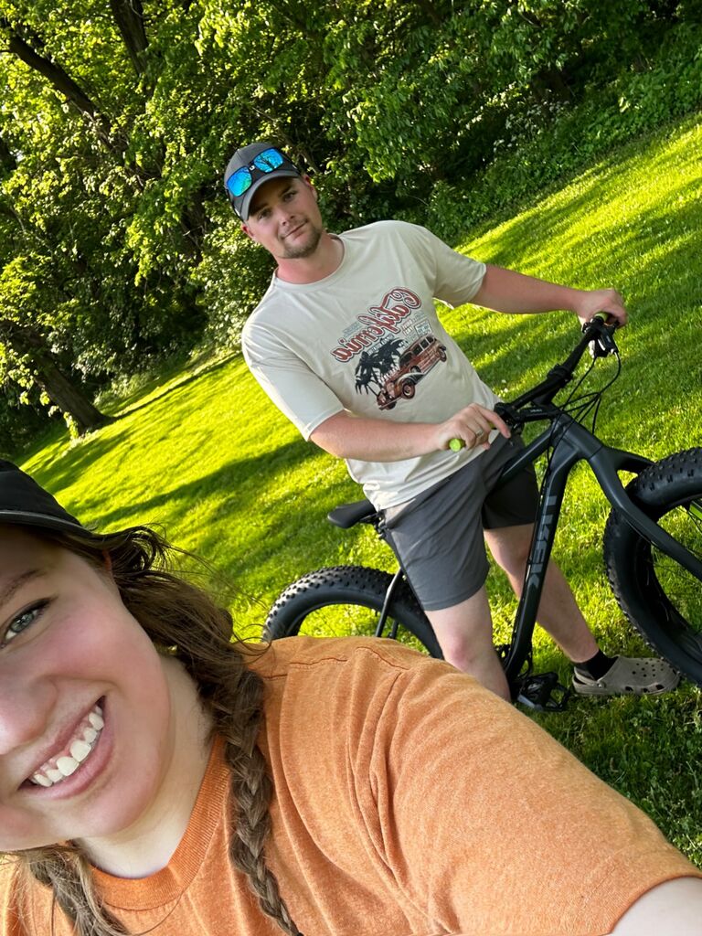 Going biking.