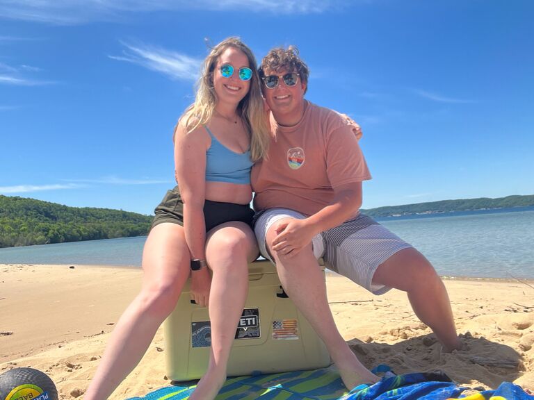 Celebrating 6 years together in Pictured Rocks. Mady had no idea Tim was planning to propose!