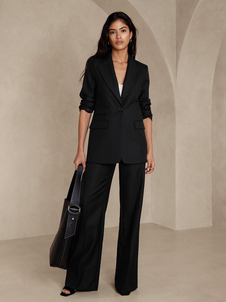 Black dressy formal pantsuit - Gem
