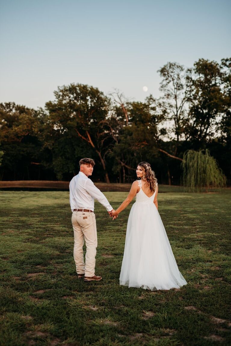 Engagement photos at wedding venue - Magnolia Grace Ranch.