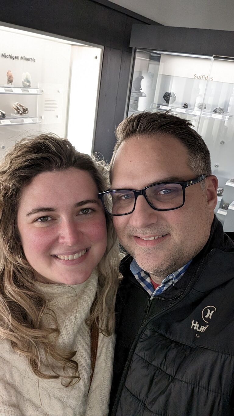 Our first date! After talking for a while, we decided to make it official and went on our first date at Cranbrook Museum  of Natural History. Seth knew how much I love rocks, so he wanted me to see the mineral displays. It was perfect! 