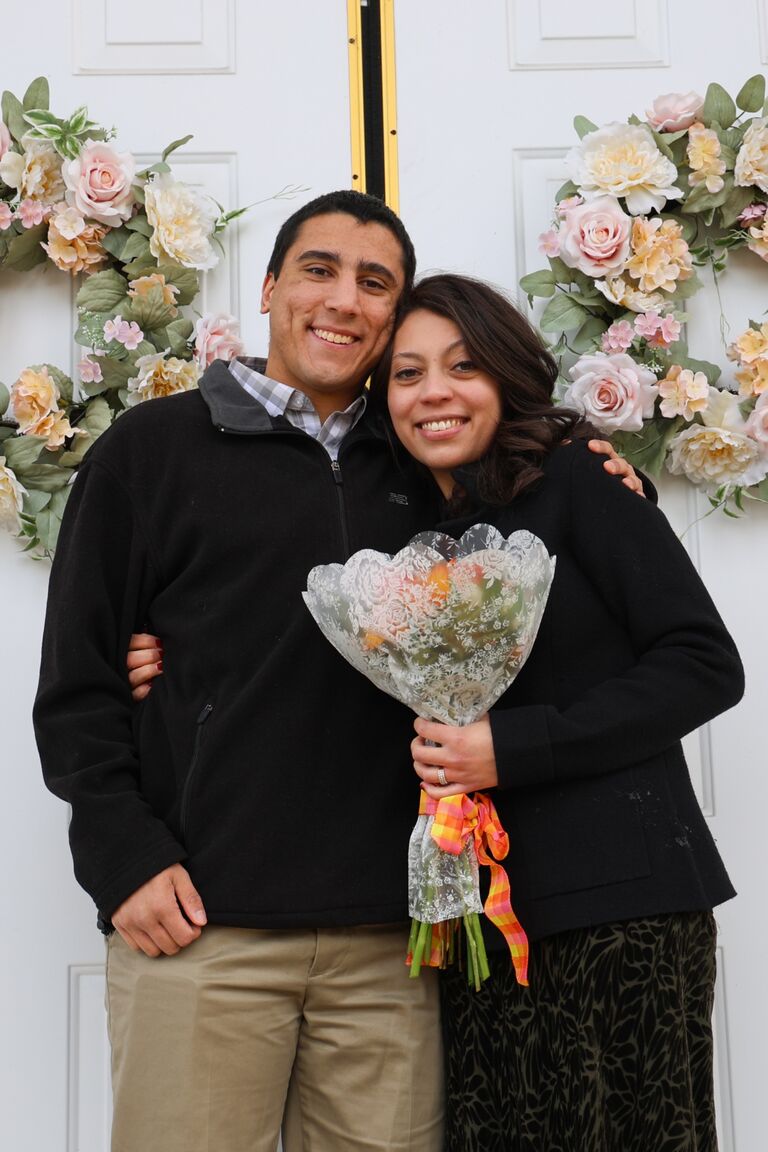 We got engaged! 💍 We got engaged at outside of the Old Pate Chapel where our wedding will be held! 💒