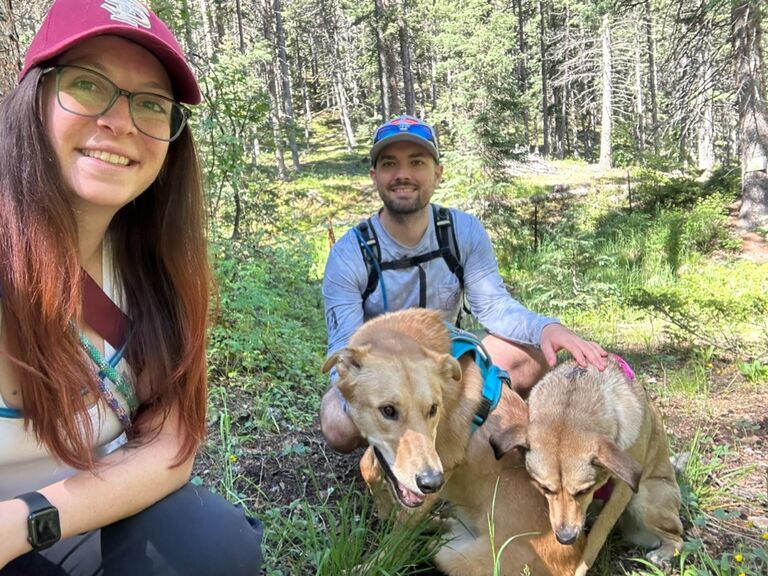 Dale's first hike! We were thankful for Trixie's sense of direction.
