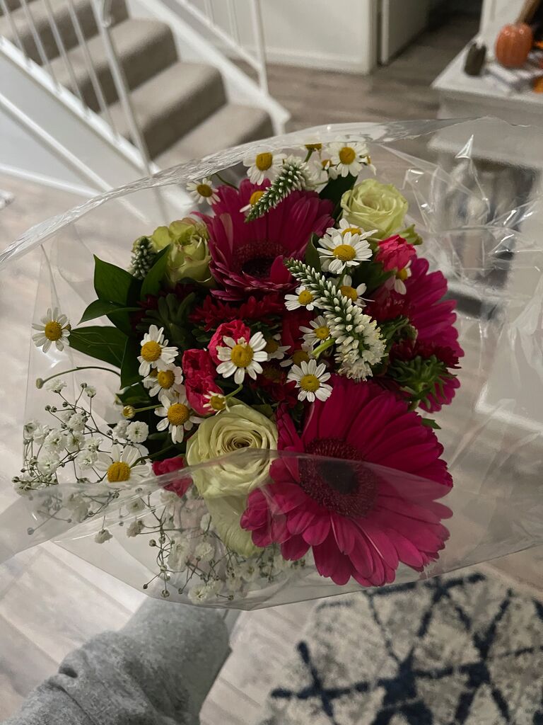 After 10 days of talking via the text/the phone, and still never meeting in person, Andrew sent flowers to Alli's house. 