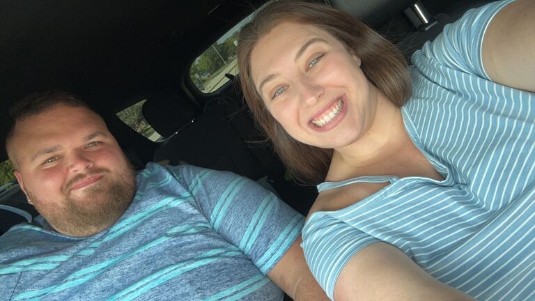 On our way to purchase our first home together.