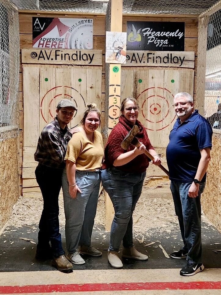 Axe throwing with Lissie’s parents