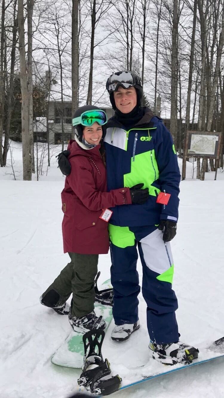 Our first snowboarding trip Up North