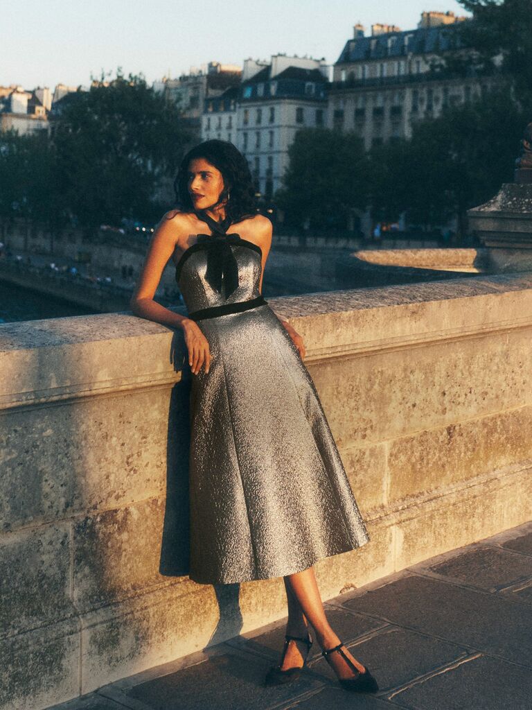Boden metallic midi cocktail dress 
