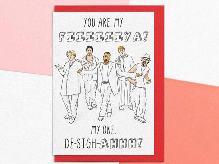 Funny Valentine's card inspired by The Backstreet Boys