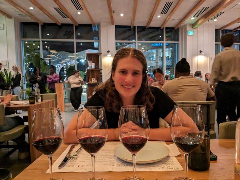 We did a fun wine tasting to start narrowing down what wine we wanted at our wedding.
