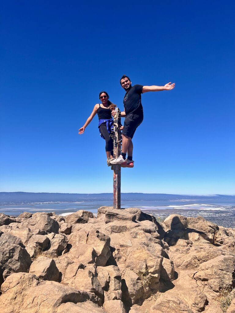 Hiking up to Mission Peak, one of our favorite hikes, especially for training for longer hikes. 