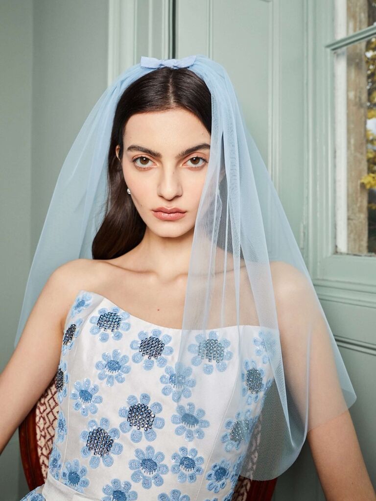 Markarian blue wedding veil