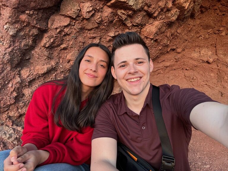 First date at Hole-in-the-Rock Lookout in Phoenix, Arizona - first selfie together