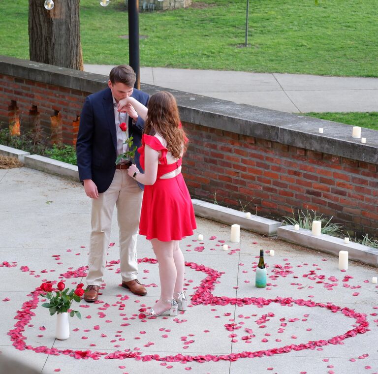 Towards the end of our Buckeye journey, Josh proposed to Caroline at the Faculty Club overlooking Mirror Lake at OSU. 