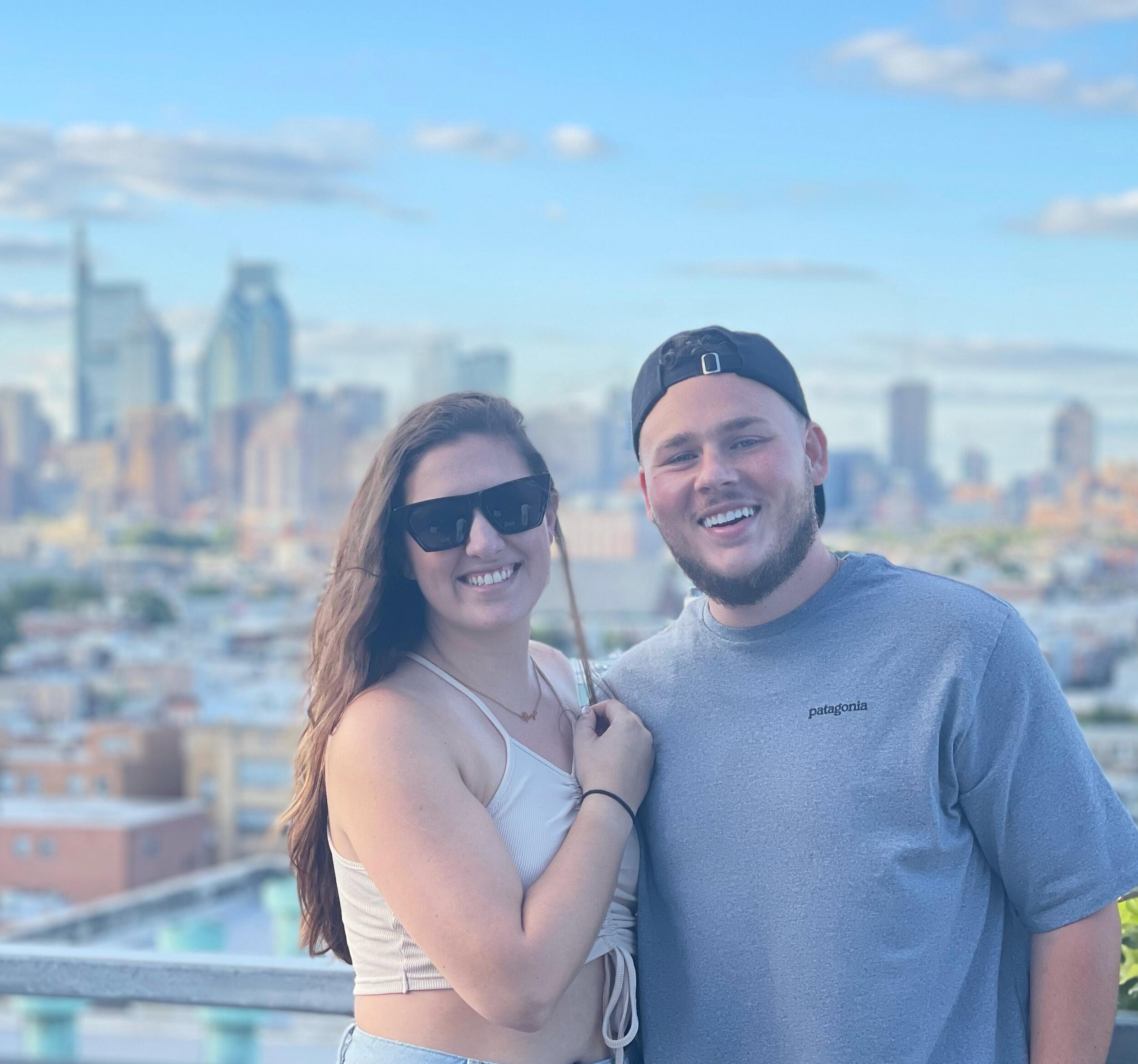 Showing Dave around Philly and took him to the rooftop bar at our future wedding venue!