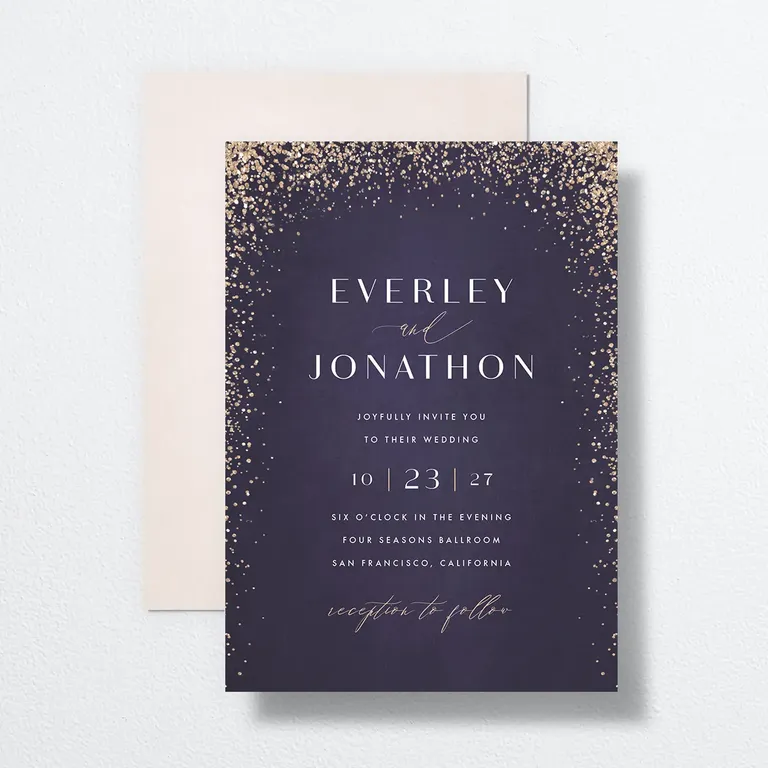 Purple wedding invitations from The Knot