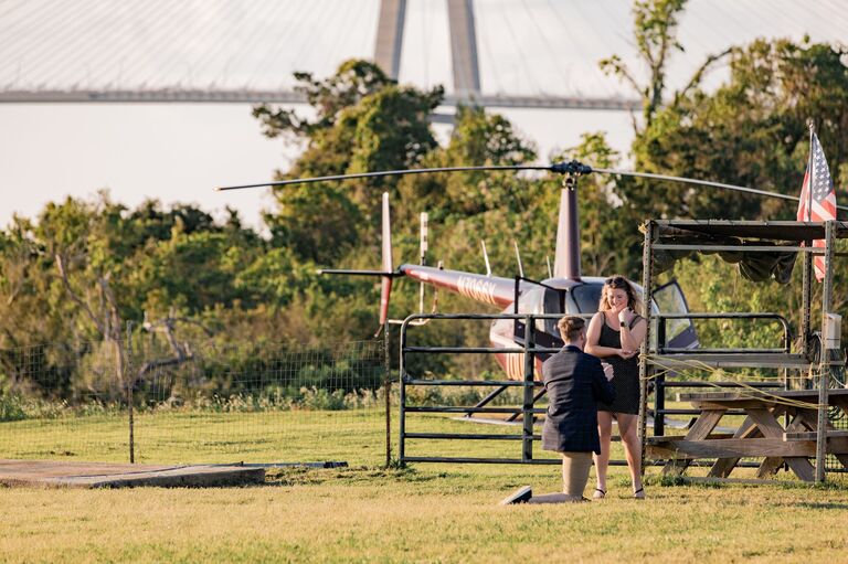 Ben proposed to Savannah. The helicopter was an epic surprise. Ben wanted something we'd always remember.