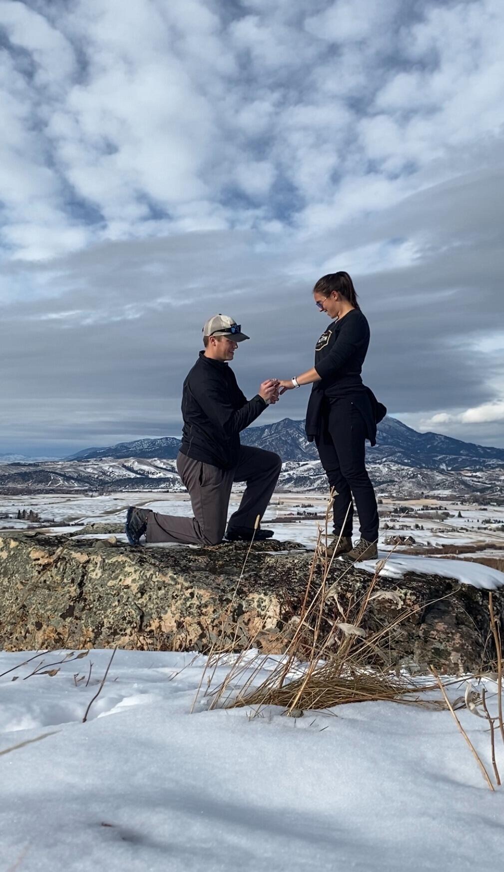 Engaged on Mt. Ellis in Bozeman, MT