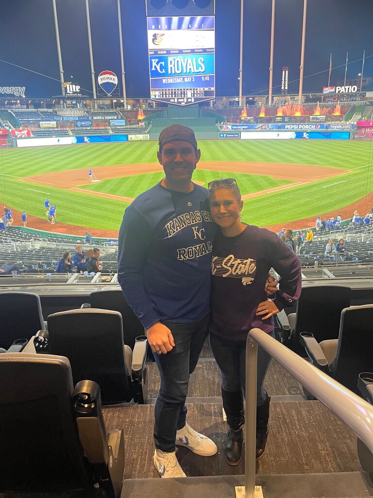 Aydan's first Royals game and he caught a foul ball!