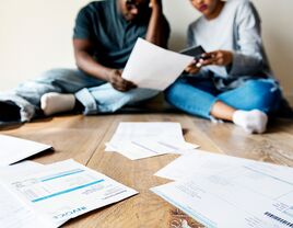 couple paying bills