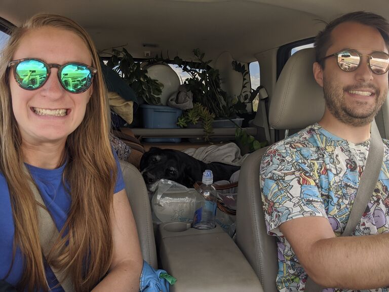 On June 23rd, 2020, three months into the COVID-19 pandemic, we packed the car full of our belongings and the three of us (peep the dog face between the seats) set off for New Hampshire, leaving behind our friends and family out in Utah.